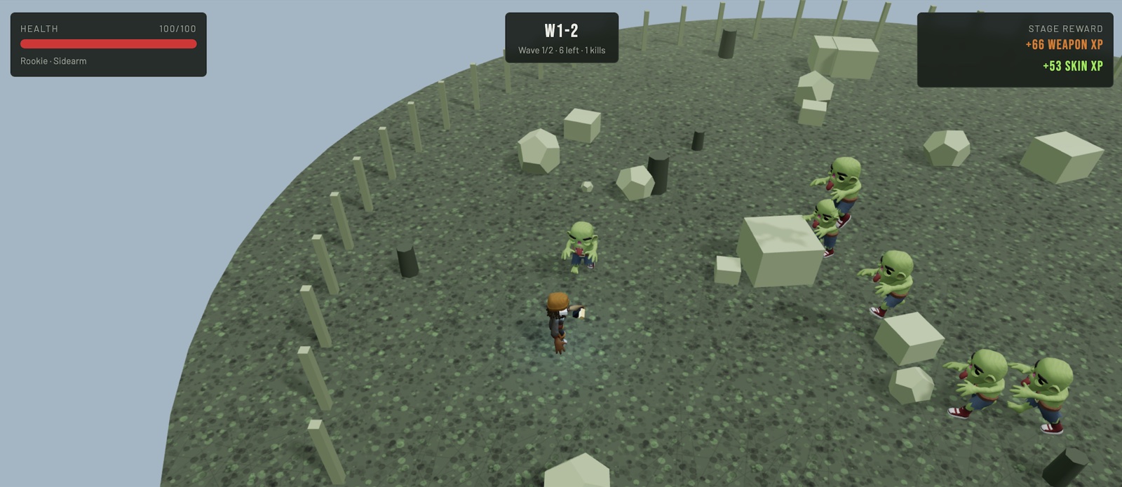 Screenshot of Zombie Fighter, built by Cheng Kai, 10